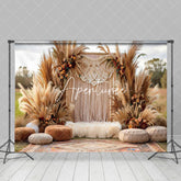 Aperturee - Aperturee Floral Boho Pampas Grass Outdoor Wedding Backdrop